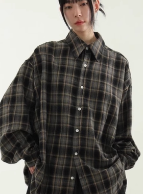 韩国代购24F/W cozy check shirt (unisex) 格子衬衫