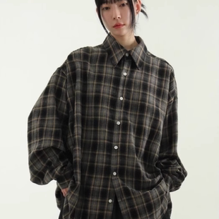 韩国代购24F/W cozy check shirt (unisex) 格子衬衫