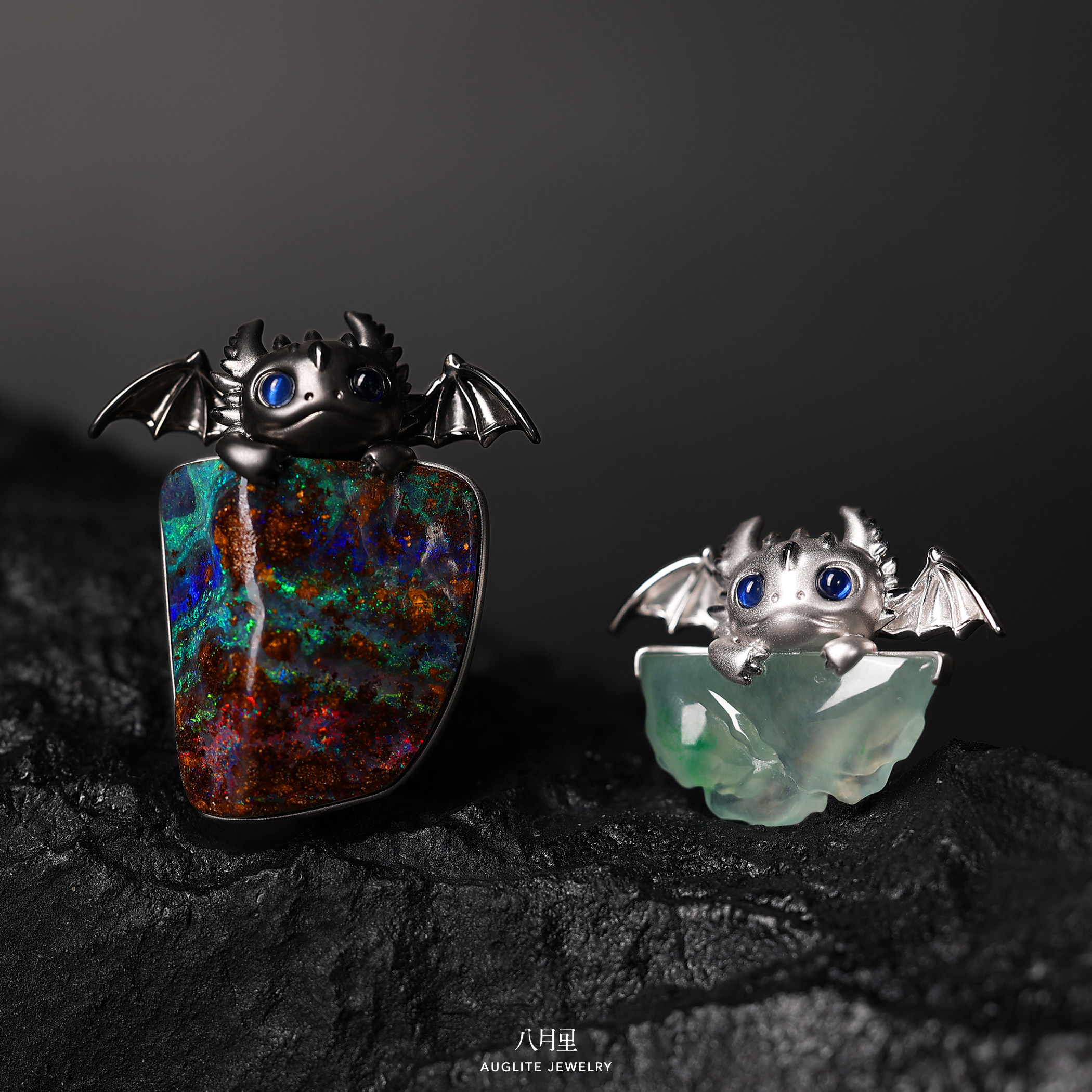 龙 澳大利亚天然铁欧泊原石吊坠翡翠飞龙18K金翅膀男女创意萌礼物,珠宝/钻石/翡翠,颈饰,淘宝优惠券,粉丝福利购,淘宝优惠卷