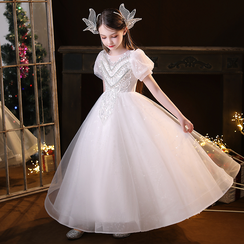 花童婚礼小女孩礼服公主裙女童高端礼服轻奢小众高端主持人演出服