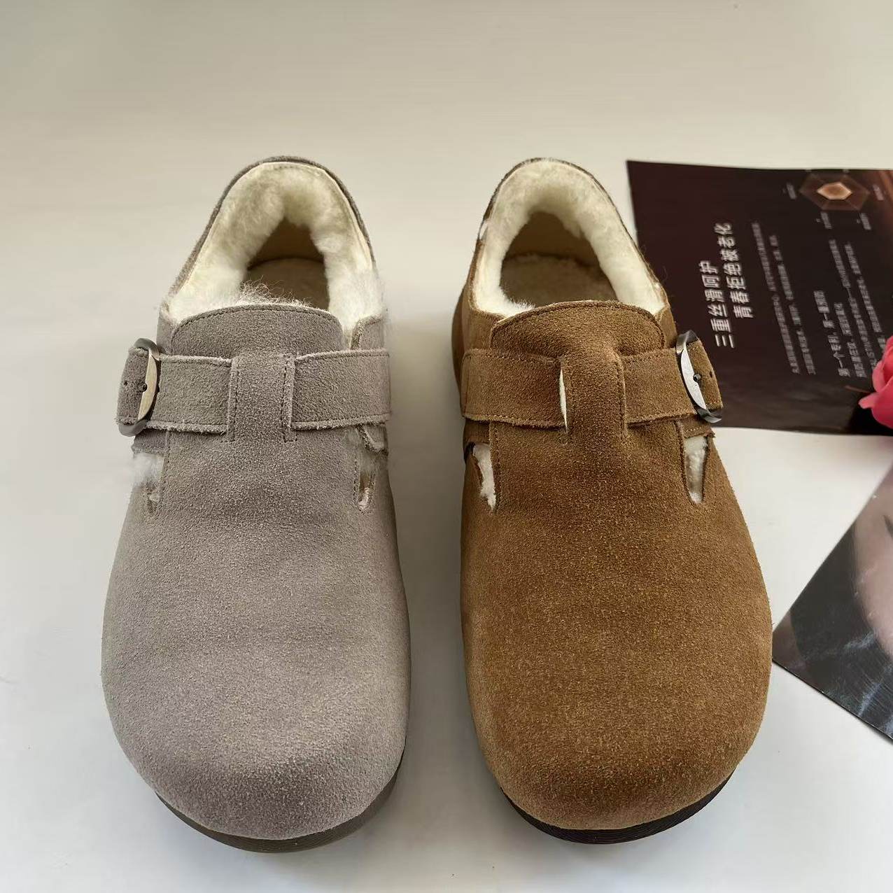 百~全麦吐司女加绒全包勃肯鞋子厚底保暖毛毛鞋雪地靴女棉鞋短靴