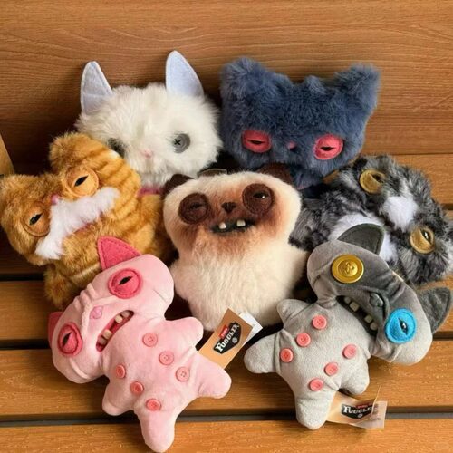 FUGGLER萌牙怪兽官方正版暗夜系列猫咪挂件盲盒可爱毛绒猫猫挂件