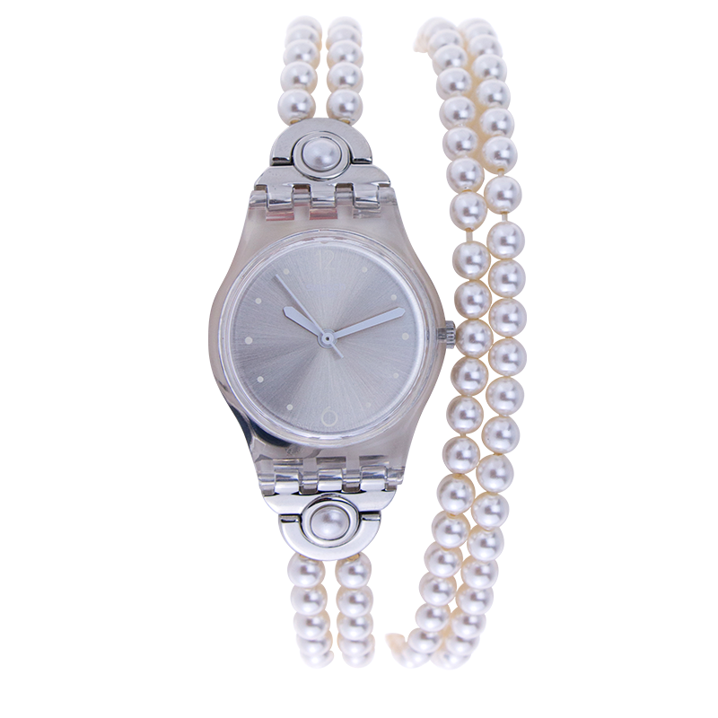 Swatch斯沃琪手表專柜正品 淑女 時裝表 學生女表珍珠手鏈LK336