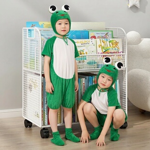 青蛙演出服儿童人偶服装小跳蛙舞蹈服女童小蝌蚪找妈妈话剧亲子装