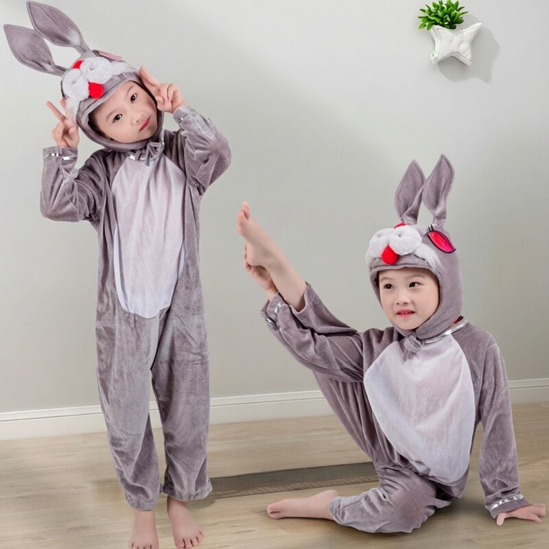 中小学生话剧龟兔赛跑演出服幼儿园可爱兔子舞蹈服野兔服装动物服