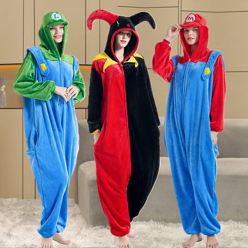 万圣节动漫cos服儿童马里奥服装角色扮演小丑睡衣男搞怪派对亲子5