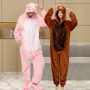 元旦儿童三只小猪演出服女童猪妈妈表演服话剧情景剧人偶服成人冬