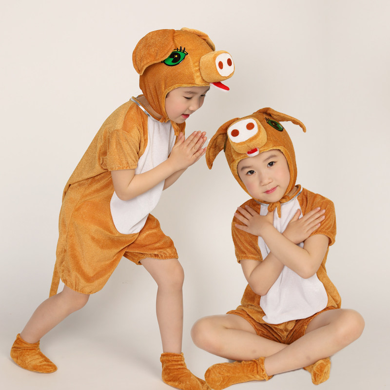 六一三只小猪演出服儿童人偶服小学生卡通表演服幼儿园舞蹈造型服
