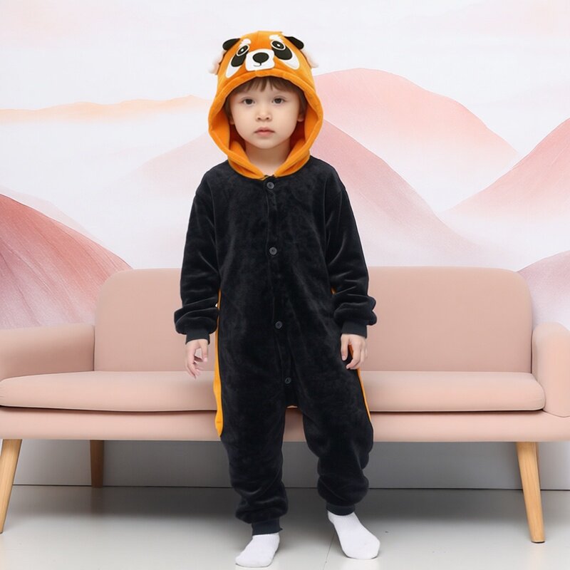 幼儿园运动会亲子装小浣熊连体衣