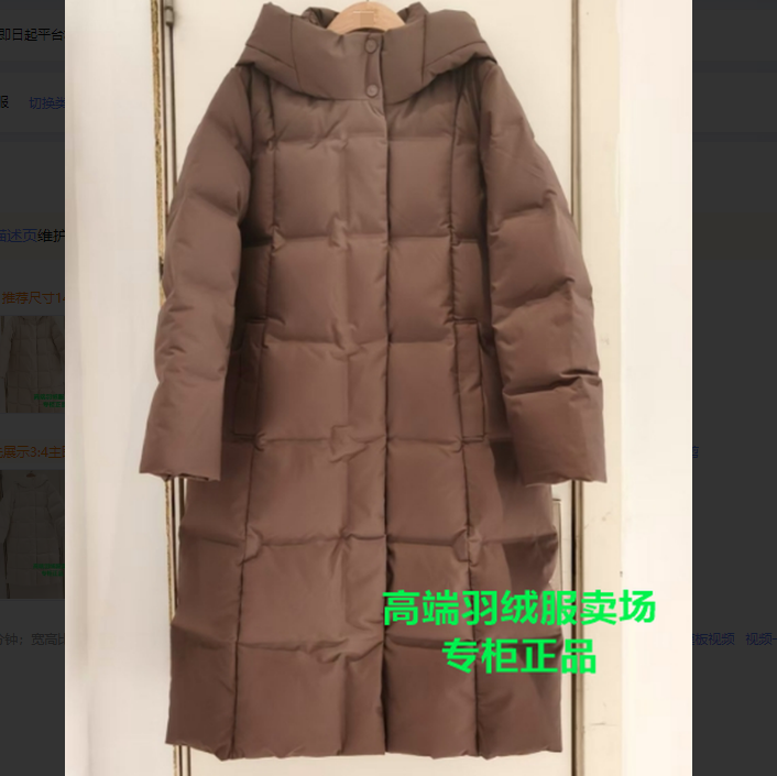波家女长款高端连帽保暖鹅绒保暖显瘦商务款羽绒服B250244174