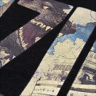 哥斯拉 the 大怪兽 日本浮世绘竹节棉T恤 Monsters King