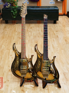 三度乐器KOLOSS X6 电吉他全铝合金琴电镀镜面夜光音点金色无头