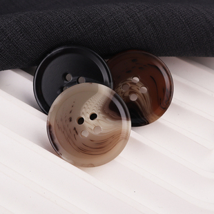 高端羊绒毛衣大衣男女百搭衣服毛呢外套钮扣黑色高档树脂纽扣扣子