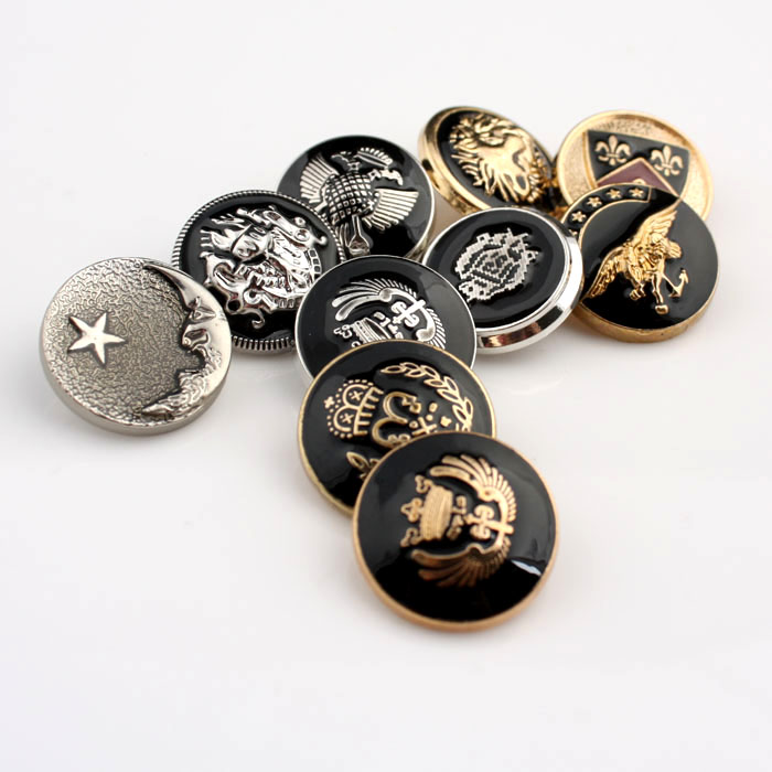 高档金属点油黑色西装西服袖口门襟西裤高脚纽扣扣子