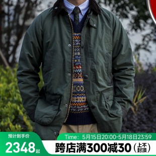 复古夹克男女同款 bedale秋冬格纹袖 外套 水洗版 washed BARBOUR