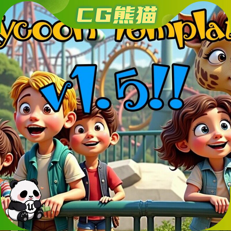 UE5虚幻5.3-5.7 Tycoon Template V1.5 动物园主题公园建设蓝图