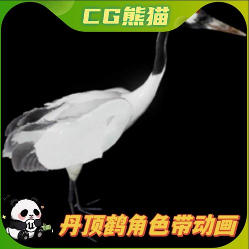 UE5虚幻5 Red Crowned Crane 丹顶鹤角色模型带动画