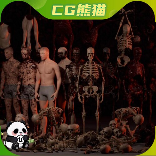 UE5虚幻5.8 Morbid Horror Pack V3 病态恐怖骷髅角色模型