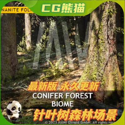 UE4虚幻5 MW Conifer Trees Forest Biome V4.2.6 针叶树森林