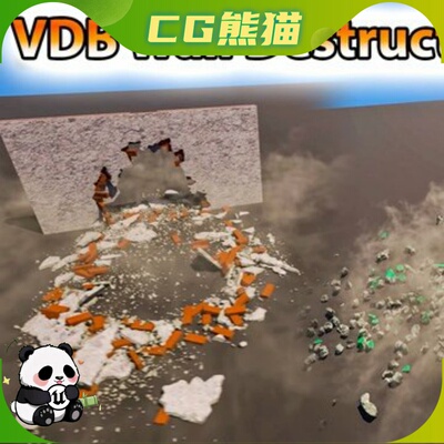 UE5虚幻5.3-5.7 VDB Wall Destruction Pack 2 墙体破坏特效