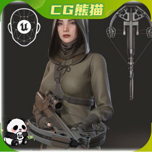 UE5虚幻5 Crossbow Girl 模块化女性弓弩手角色模型