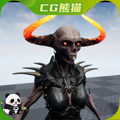 UE4虚幻5 Demoness Warrior 奇幻风格恶魔少女魔女角色BOSS模型