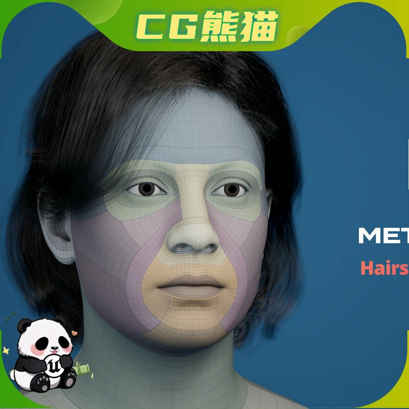 MetaHuman Hairstyle Female 01 Groom 数字人女性发型  乐器咨询