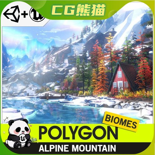 UE4虚幻5 POLYGON Alpine Mountain Nature Biome 卡通阿尔卑斯山