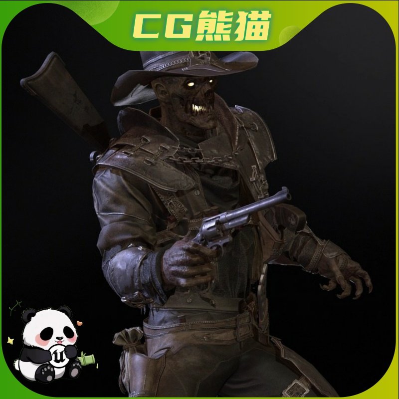 UE4虚幻5 Hellish Sheriff remaster 地狱警长探员丧尸模型角色