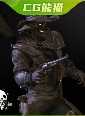 UE4虚幻5 Hellish Sheriff remaster 地狱警长探员丧尸模型角色