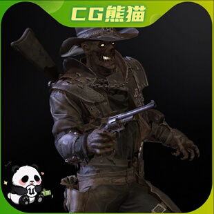 UE4虚幻5 Hellish Sheriff remaster 地狱警长探员丧尸模型角色