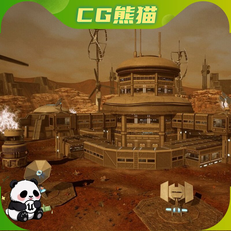 UE5虚幻5.6-5.8 Space Base 外星太空科幻基地场景