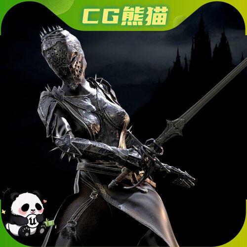 DarkLady Remaster 中世纪黑暗女骑士盔甲角色模型