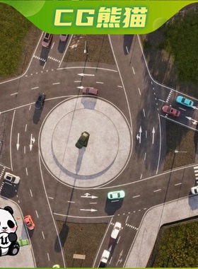 UE5虚幻5.2-5.7 City Traffic Pro 城市交通车流道路模拟蓝图模板