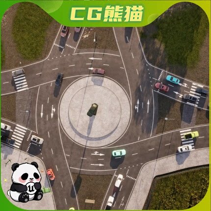 UE5虚幻5.2-5.7 City Traffic Pro 城市交通车流道路模拟蓝图模板