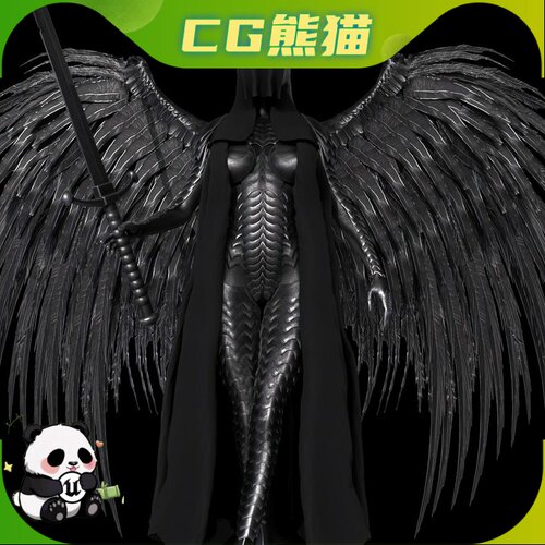 UE5虚幻4 Angel4 游戏boss角色恶魔天使骨骼模型