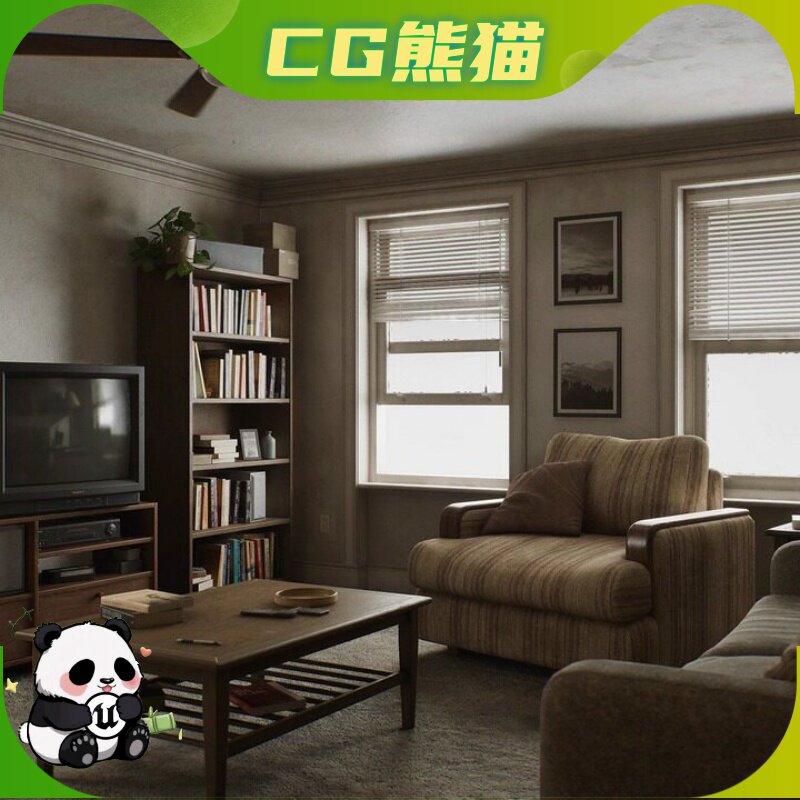 UE5虚幻5.3-5.7 Apartment Interior 复古公寓房屋房间内部场景