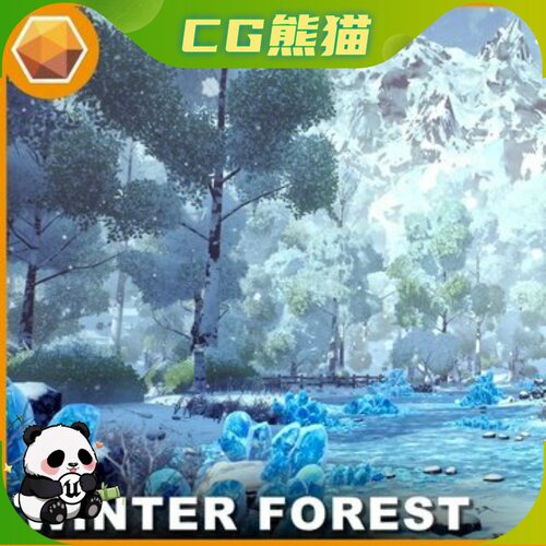 UE5虚幻4 Winter Forest Low Poly Stylized Environment 冬日森