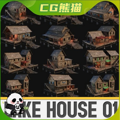 UE5虚幻5.7 LAKE HOUSE 01 with INTERIORS 4K PBR 湖边木屋模型
