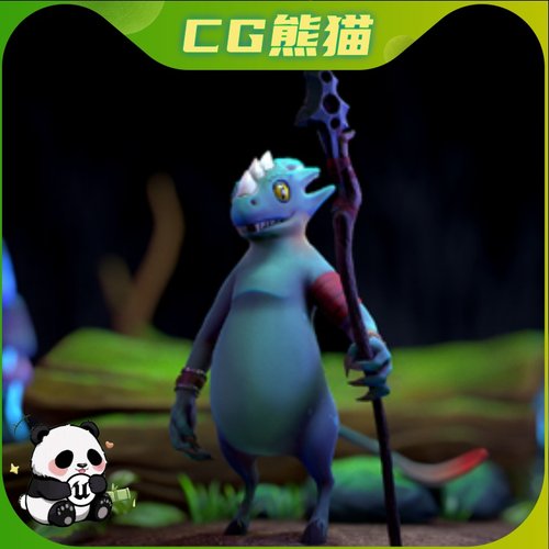 UE4虚幻5 Little Dragon Warrior 卡通风格龙战士怪物角色模型