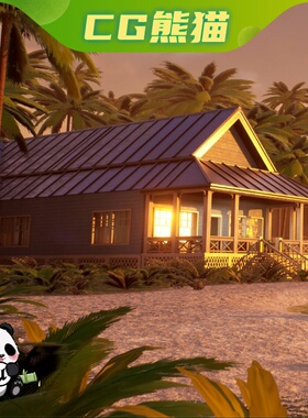 UE5.1-5.7 Beach House Modular Kit 海滨别墅模块化场景