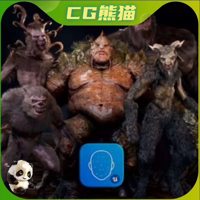UE4虚幻5 Mythical pack 2 游戏神话生物怪物野人大猩猩狼人模型