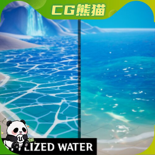 UE5虚幻5 Stylized Water 风格化水系统河流水下效果和水涟漪波浪