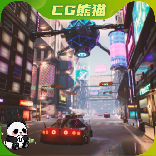 UE4虚幻5 Cyberpunk NeoCity Z 赛博朋克新城街道建筑商店环境