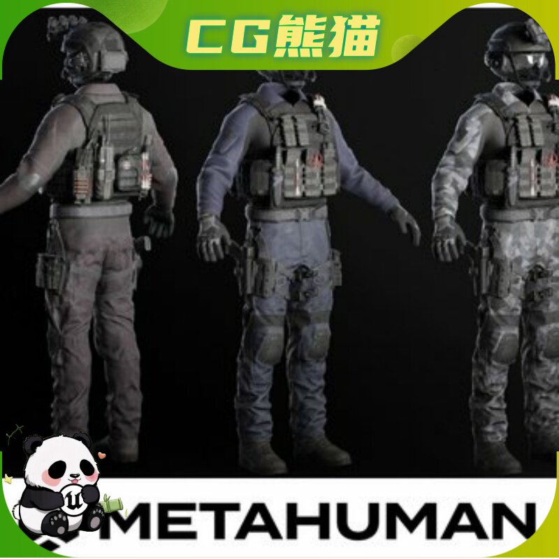 UE5.6-5.8 Spec Ops Outfit 03 Metahuman 数字人特种部队装备