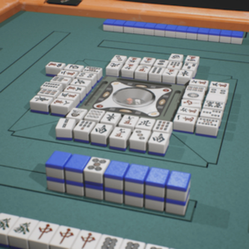 UE4虚幻5 Mahjong 棋牌游戏麻将道具牌麻将桌麻将机模型