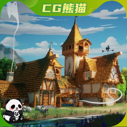 UE5.5-5.7 Stylized Peaceful Cottage Game Environment 风格化