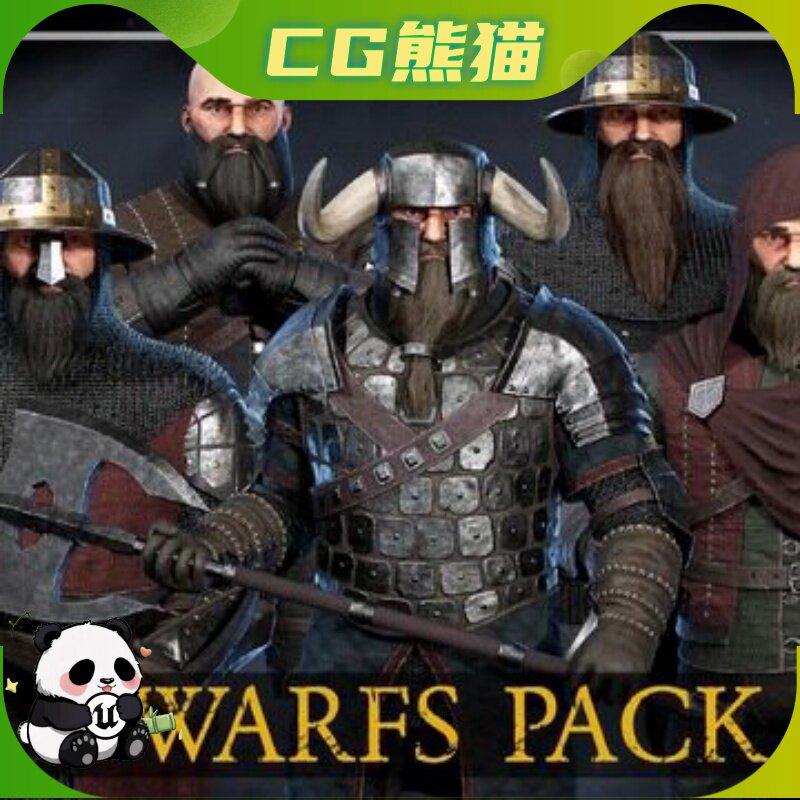 UE4虚幻5 Dwarfs Pack 中世纪幻想游戏矮人角色模型
