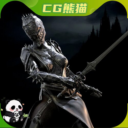 UE5虚幻5 DarkLady Remaster 中世纪黑暗女骑士盔甲角色模型