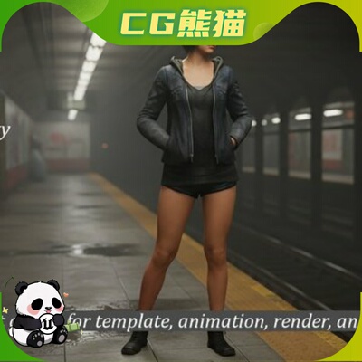 UE5.6-5.7 Metahuman compatible Dark Casual Hoodie Outfit